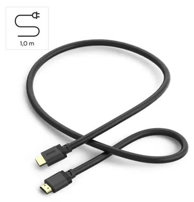 Productafbeelding van Hama 00202027, 1 meter, HDMI Type A (standaard), HDMI Type A (standaard), 3D-compatibel, 48 Gbit/s, Zwart