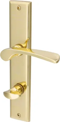 Produktbild von Alpertec WC-Langschildgarnitur Nelson Messing gold eckig