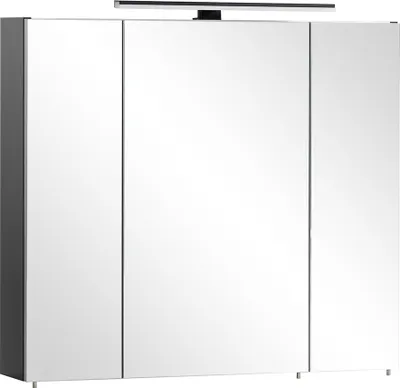 Produktbild von Spiegelschrank 80 cm mit LED Aufsatzleuchte schwarz matt  MASON-80
