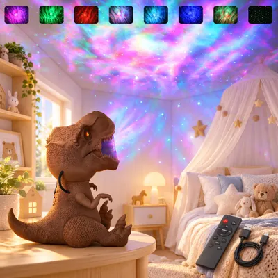 Produktbild von Dinosaurier Spielzeug Sternenhimmel Projektor, Dino Galaxy Lampe Nordlicht Zimmer Deko, Nachtlicht Kinder Weihnachten Geschenk Led Sternenprojektor