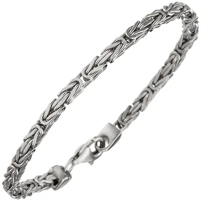Produktbild von 3,1mm Armband Armkette Königskette aus 925 Silber rhodiniert massiv 21cm Herren