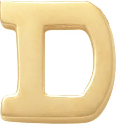 Produktbild von Neu Bling 9NBG-902D Gold Letter Earring D - 1/2 Paar - 14 Karat - 3.6x3.3mm - Ohrring - Geschenk für sie - Gold