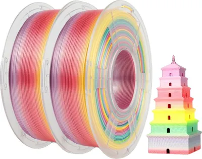 Obrázok produktu pre 3D tlačové vlákno, šetrné k životnému prostrediu, vysoká pevnosť, SILK Rainbow01 2,2 kg
