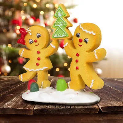 Produktbild von Tischdeko Lebkuchenpaar 17cm Dekofigur Weihnachten