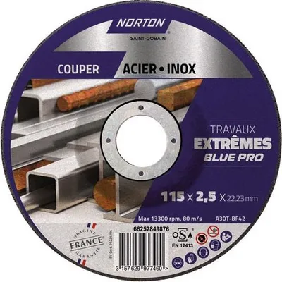 Produktbild von Trennscheibe mit abgeflanschtem Mittelkern Metall/Edelstahl 115x2,5x22,2 - Norton