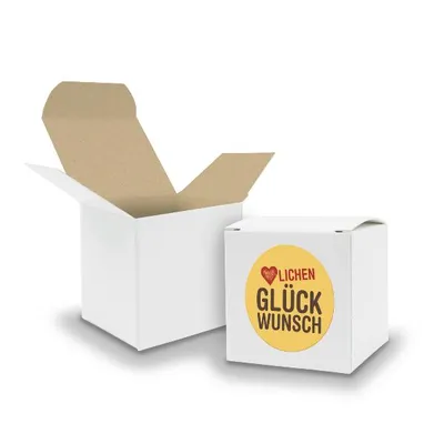 Produktbild von SET Herzlichen Glückwunsch (Motiv16) 24x Faltschachtel Würfel 6,5cm weiß innen b