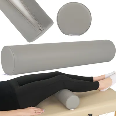 Produktbild von Habys Lagerungsrolle, Vollrolle, Nackenkissen, Lagerungskissen, Nackenrolle, Knierolle für Massage und Therapie, Fitnessrolle, 12x60cm, Grau