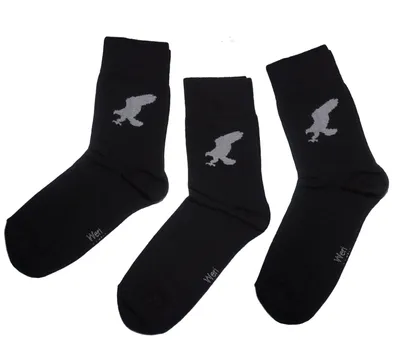 Produktbild von Herren Business Socken 3-er Pack aus Baumwolle Adler Schwarz Größe 43-46