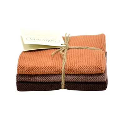 Produktbild von Solwang Wischtuch SCHOKOLADE KOMBI 3er Tücher gestrickt Wischlappen Wischtücher