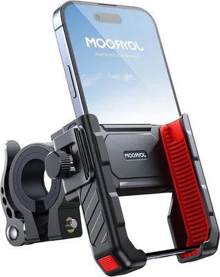 Image de Support pour vélo avec amortisseur anti-vibrations et fixation rapide pour smartphones de 4 à 7 pouces