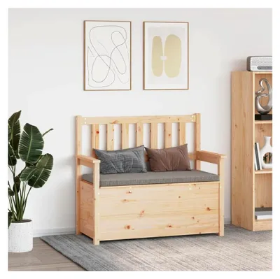 Produktbild von Sitzbank mit Stauraum aus Kiefernholz 112,5x51,5x96,5 cm