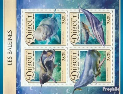 Produktbild von Briefmarken Dschibuti 2017 Mi 1493-1496 Kleinbogen (kompl. Ausg.) postfrisch Wale