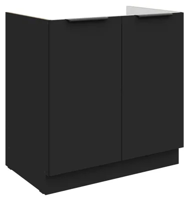 Produktbild von Küchen Spülenunterschrank 80 cm SIENA Schwarz Küche Küchenzeile Küchenblock