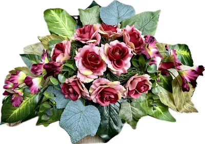 Produktbild von FM Große Grabdeko Kunstblumen Komposition Rosen