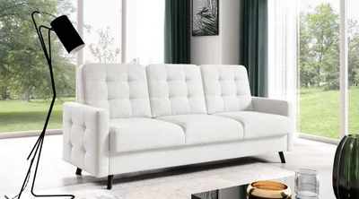 Produktbild von Sofa 3-Sitzer Schlafsofa Designersofa GARNET Stoff Luis Creme