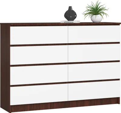 Produktbild von AKORD Furniture Factory OP0LKOMVENBIA8SZ, Weiß, Wenge, 8 Schublade(n), Matt, 16 mm, 60 cm, 400 mm
