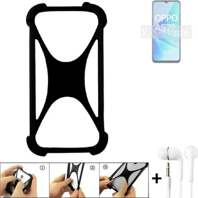 Produktbild von K-S-Trade Handy-Hülle + headphones kompatibel mit Oppo A57e Schutz-Hülle Bumper Silikon Cover Case Silikoncase Silikonbumper TPU Softcase