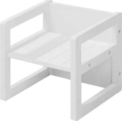Produktbild von roba Sitzhocker für Kinder im Landhausstil, Wendehocker mit 3 Sitzhöhen, weiß