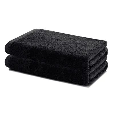 Produktbild von Lavea® Sydney 2er Duschtuch-Set, Duschhandtuch, 100% Baumwolle Badetuch, 60 °C waschbar, 2 Stück, 60 x 120 cm, Schwarz