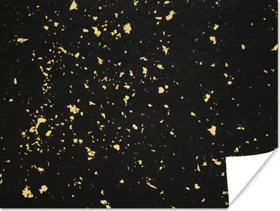 Produktbild von MuchoWow® Poster Goldene Flocken auf schwarzem Hintergrund 120x90 cm - Wandbild