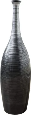 Immagine prodotto di Vaso da terra DELGADA in fibra di vetro, nero a spirale, 18x77 cm