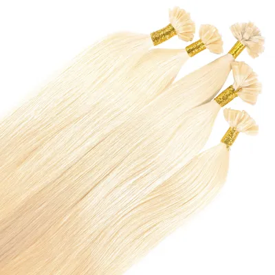 Image de hair2heart Premium Human Hair Extensions straight - 25 mèches 0,8g 40cm 10/0 blond clair