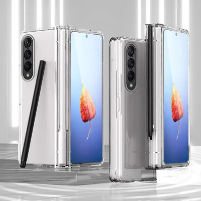 Image de Etui pour Galaxy Z Fold 4 5G, PC rigide avec protection de la charnière et porte-stylo, avec protection d'écran Transparent