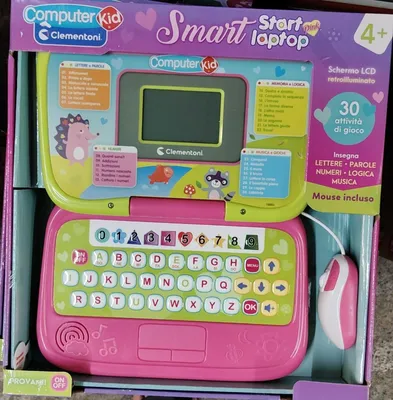 Produktbild von CLEMENTONI Smart Start Lern-Laptop rosa, mit Maus, hintergrundbeleuchtetem Bildschirm und 30 Aktivitäten, für Kinder ab 4 Jahren