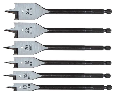 Flachbohrer-Set 6-teilig, HSS, Ø 10–25 mm, 160 mm