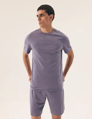 Produktbild von Henderson Herren Pyjama Set - Kurze Schlafanzüge aus 100% Baumwolle, Bequemes Homewear für Frühling/Sommer, Steel Blue, Modell 42626 XXL