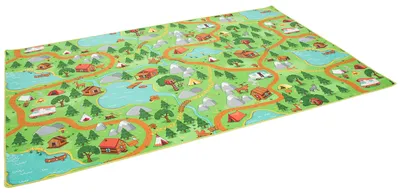 Produktbild von Kinder und Spielteppiche | Große Auswahl an Straßenteppichen | Pflegeleicht und Strapazierfähig, Größe:160x200 cm, Design:Campingplatz