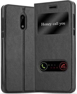 Obrázok produktu pre Cadorabo ochranné puzdro pre Nokia 6 2017 kryt v čiernej farbe puzdro na mobilný telefón puzdro na knihu kryt puzdro