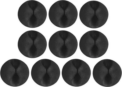 Produktbild von Famanu Kabelclips - Selbstklebend, 10 Stück, Schwarz - Kabelmanagement für Büro und Zuhause