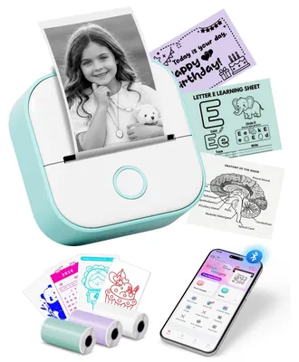 Zdjęcie produktu dla Drukarka etykiet - Mini drukarka termiczna T02 - Bezatramentowa - Bluetooth - Przenośna