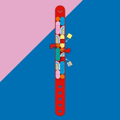 Produktbild von LEGO 41953 DOTS Regenbogen Armband mit Anhängern, DIY Bastelset