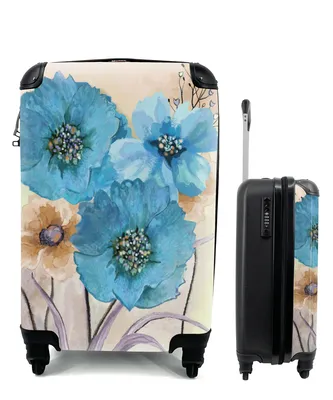 Produktbild von MuchoWow® Koffer Handgepäck Trolley Rollkoffer Kleine Reisekoffer mit 4 Rollen - Malerei - Ölfarbe - Collage - Blumen - Cabin Size < 55x40x23 cm & 55x40x20 cm - Fotokoffer - Kabinenkoffer - Boardgepäck - Reise-Box - Reisekoffer - Reisegepäck - Koffer mit Bild - Trolley für Kinder