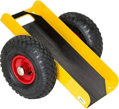 Produktbild von Plattenroller mit Gummimatte 490 x 380 x 260, 200 kg - gelb Luftreifen