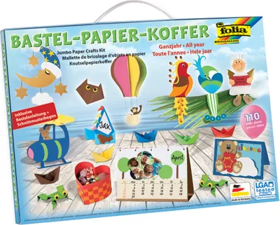 Produktbild von folia Bastelpapier Koffer "Ganzjahr" 110-teilig