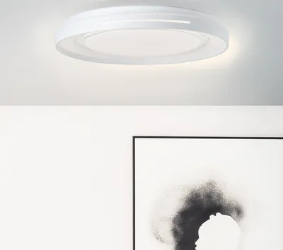 Produktbild von BRILLIANT moderne LED Deckenleuchte BARTY | weiße Deckenlampe dimmbar über Fernbedienung | Lichtfarbe einstellbar | 30W 2900 Lumen 3000 bis 6500 Kelvin | Metall/Kunststoff