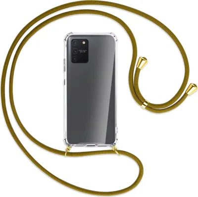 Produktbild von Handykette Backcover-Schutzhülle mit Band (Metall goldfarben) für Samsung Galaxy S10 Lite - khaki