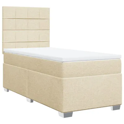 Produktbild von Boxspringbett mit Matratze Creme 90x200 cm Stoff