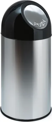 Produktbild von Abfallbehälter mit Druckdeckel und Inneneimer 40 Liter - Edelstahl, Schwarz