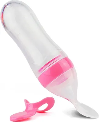 Produktbild von Silikonflasche, tragbare Baby-Müsli-Fütterungsflasche, Quetschflasche, Reis-Müsli-Fütterungsflasche, Löffel, Babynahrungsspender, für Nahrungsergänzungsmittel für Neugeborene und Kleinkinder