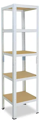 Image de shelfplaza HOME 180x60x60 cm Étagère charges lourde en blanc avec 5 étagères et une capacité de charge de 175 kg par étagère