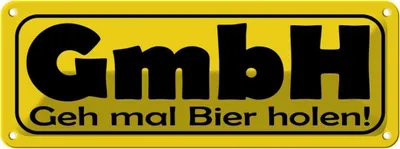 Produktbild von vianmo Blechschild 10x27 cm GmbH Geh mal Bier holen Essen Trinken