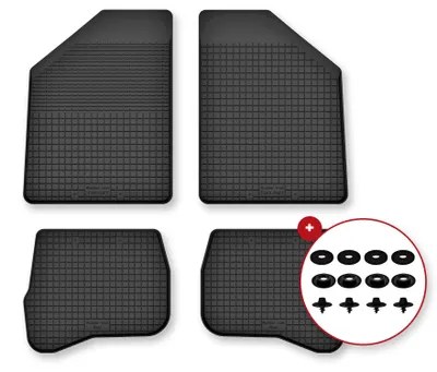 Image de Tapis de sol en caoutchouc pour Toyota Corolla E11 1997-2001 (hayon) – 4 pièces, noirs, semi-universel, adapté