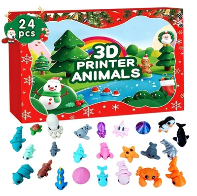 Obrázek produktu pro Adventní Kalendář Odpočet Mořští Živočichové 24 Dní Kreslené Sběratelské Figurky