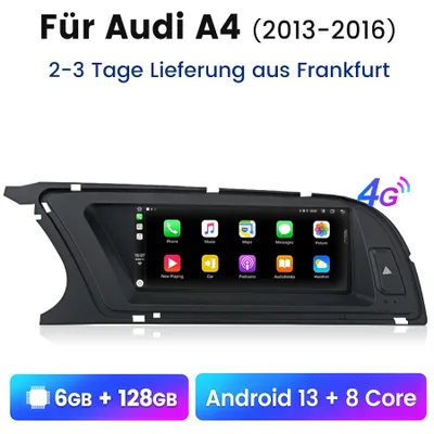 Zdjęcie produktu dla 6+128G 8.8'' Android 13 8-Kern Autoradio CarPlay GPS Navi Audi Concert Audi Symphoney Für Audi A4 B8 LHD 2013-2016
