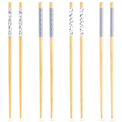 Image de Set de baguettes en bambou : 4 réutilisables pour sushi et asiatique