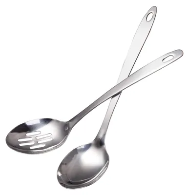 Produktbild von Schöpfkelle und Schaumlöffel Set - Edelstahl Küchenhelfer für Suppe Soße und Pasta - 32,5 cm Länge